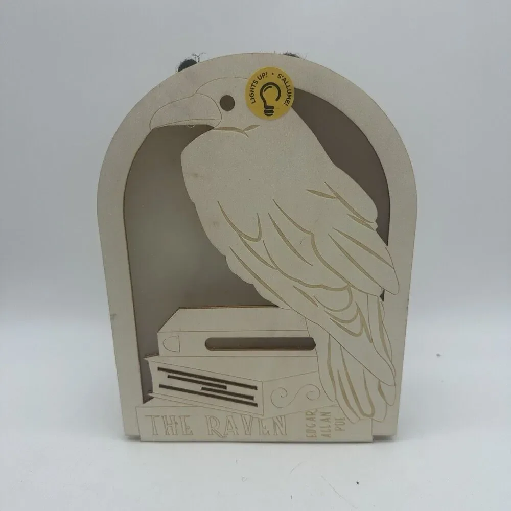 Make Market Halloween DIY Wood Decor Edgar Allan Poe The Raven LED Light Up